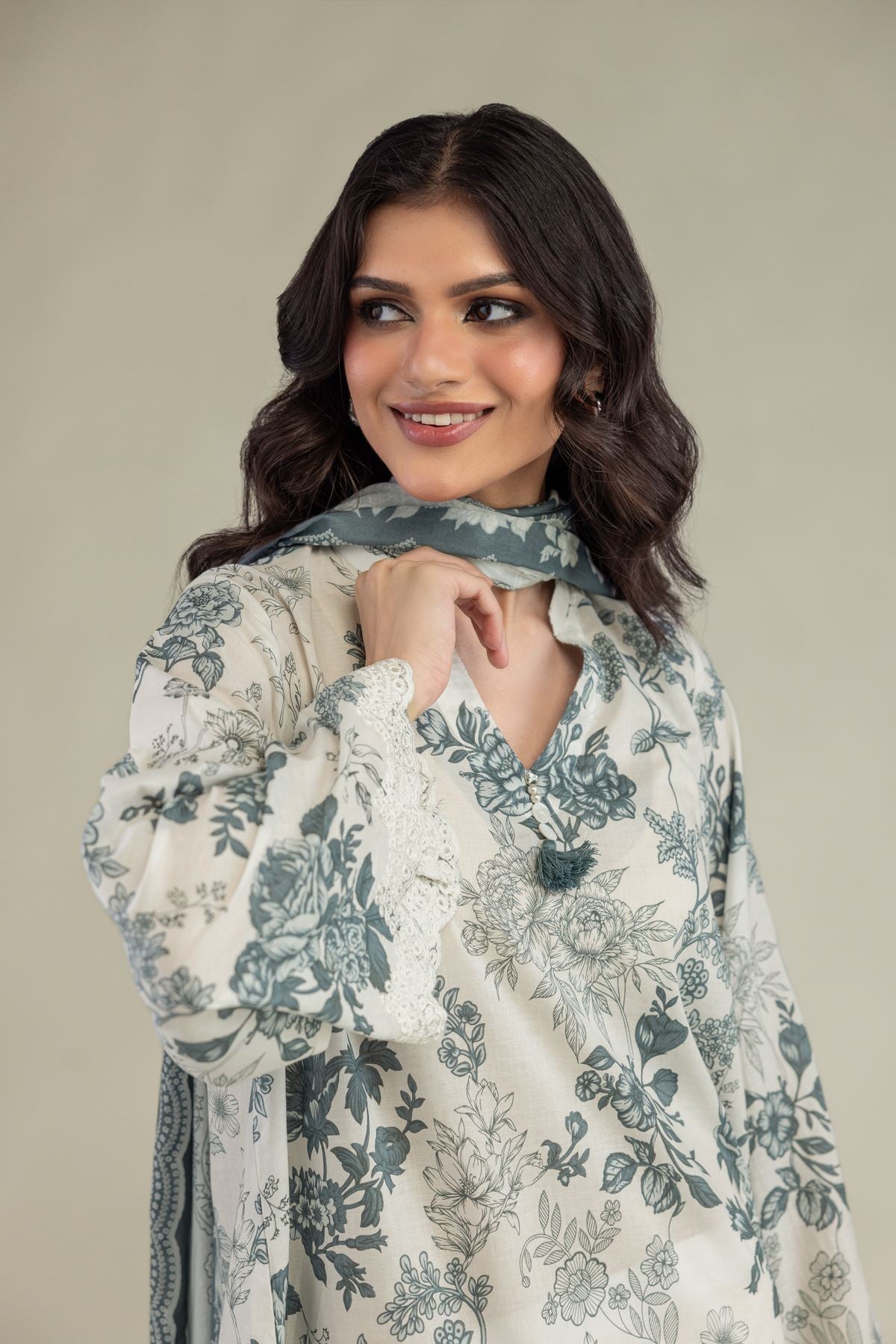 Floral Lawn Dupatta
