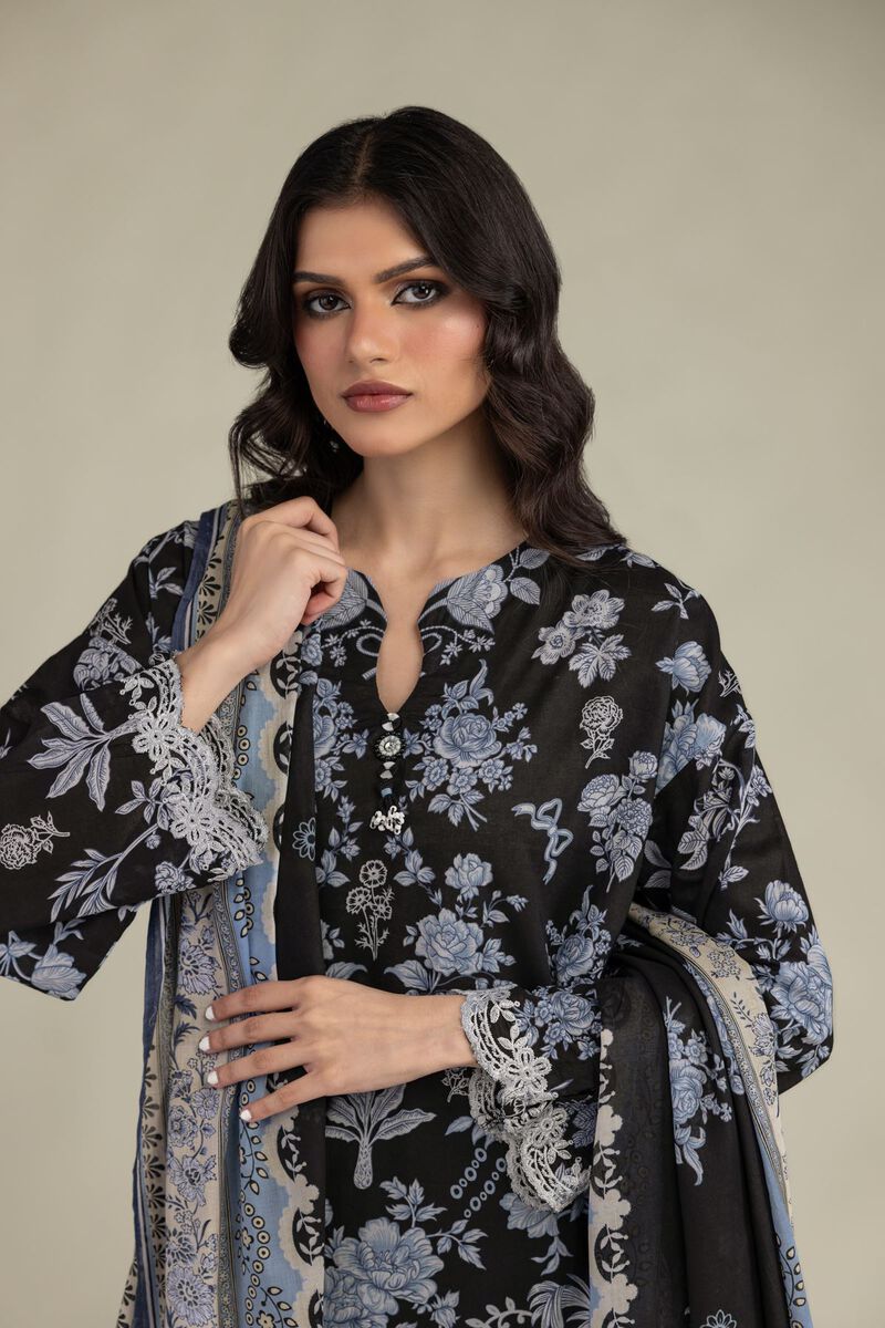 Black Lawn Dupatta