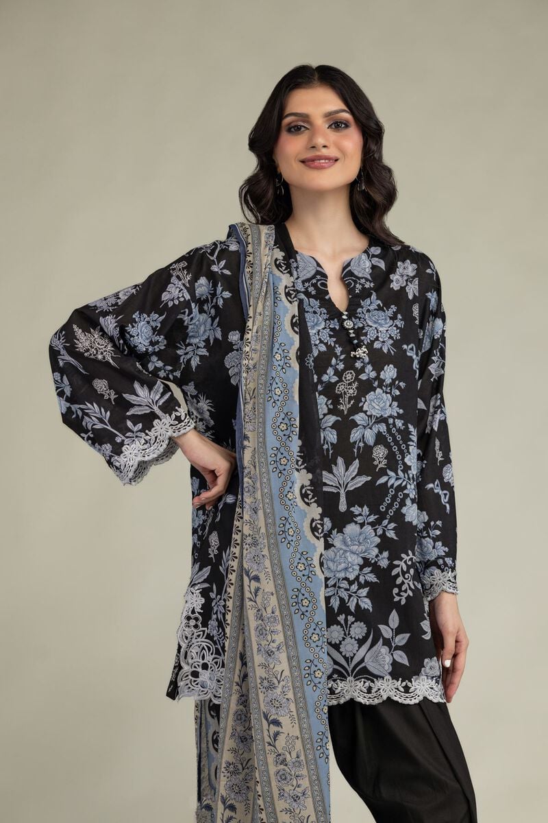 Black Lawn Dupatta