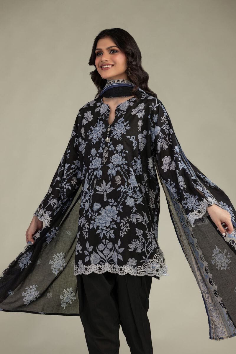 Black Lawn Dupatta