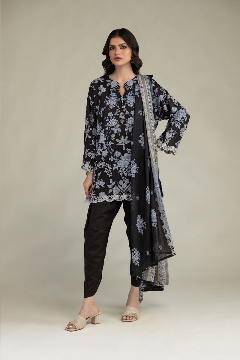 Black Lawn Dupatta