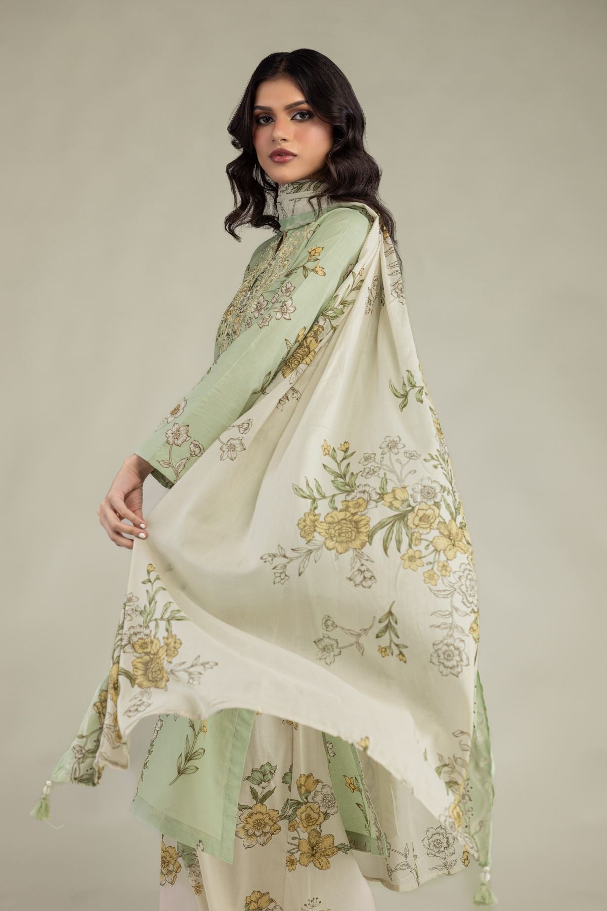 Floral Lawn Dupatta