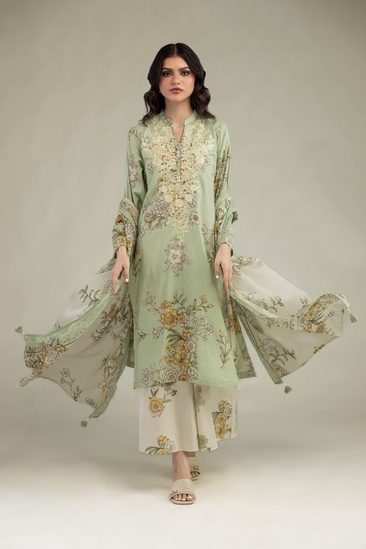 Floral Lawn Dupatta