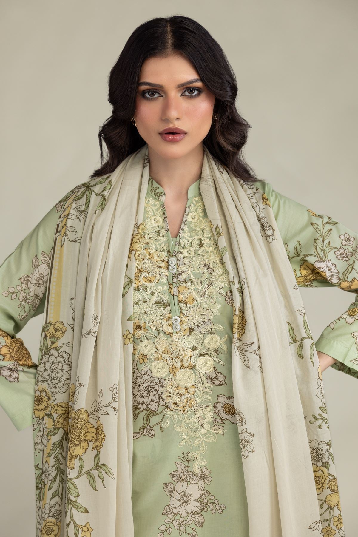 Floral Lawn Dupatta