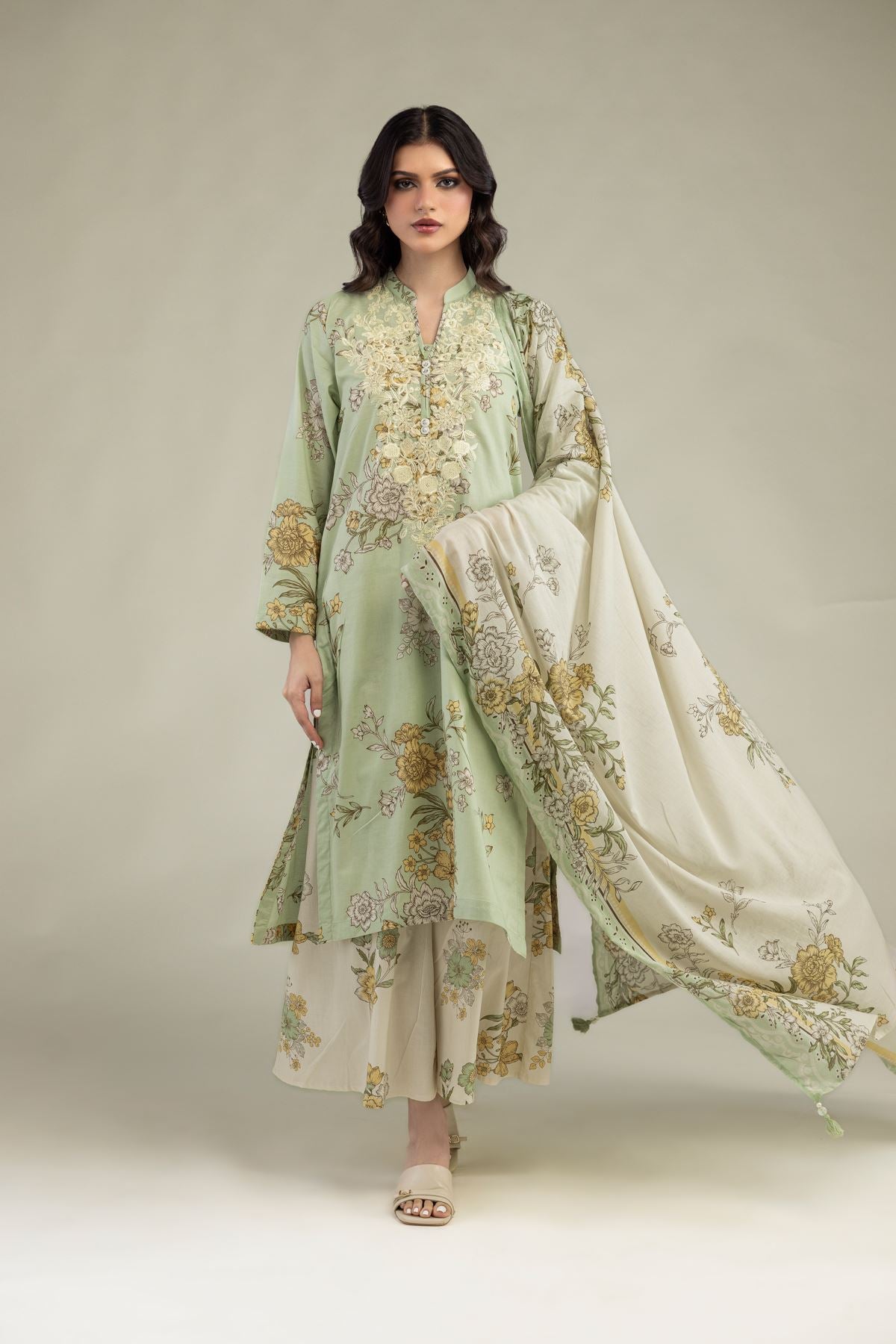 Floral Lawn Dupatta