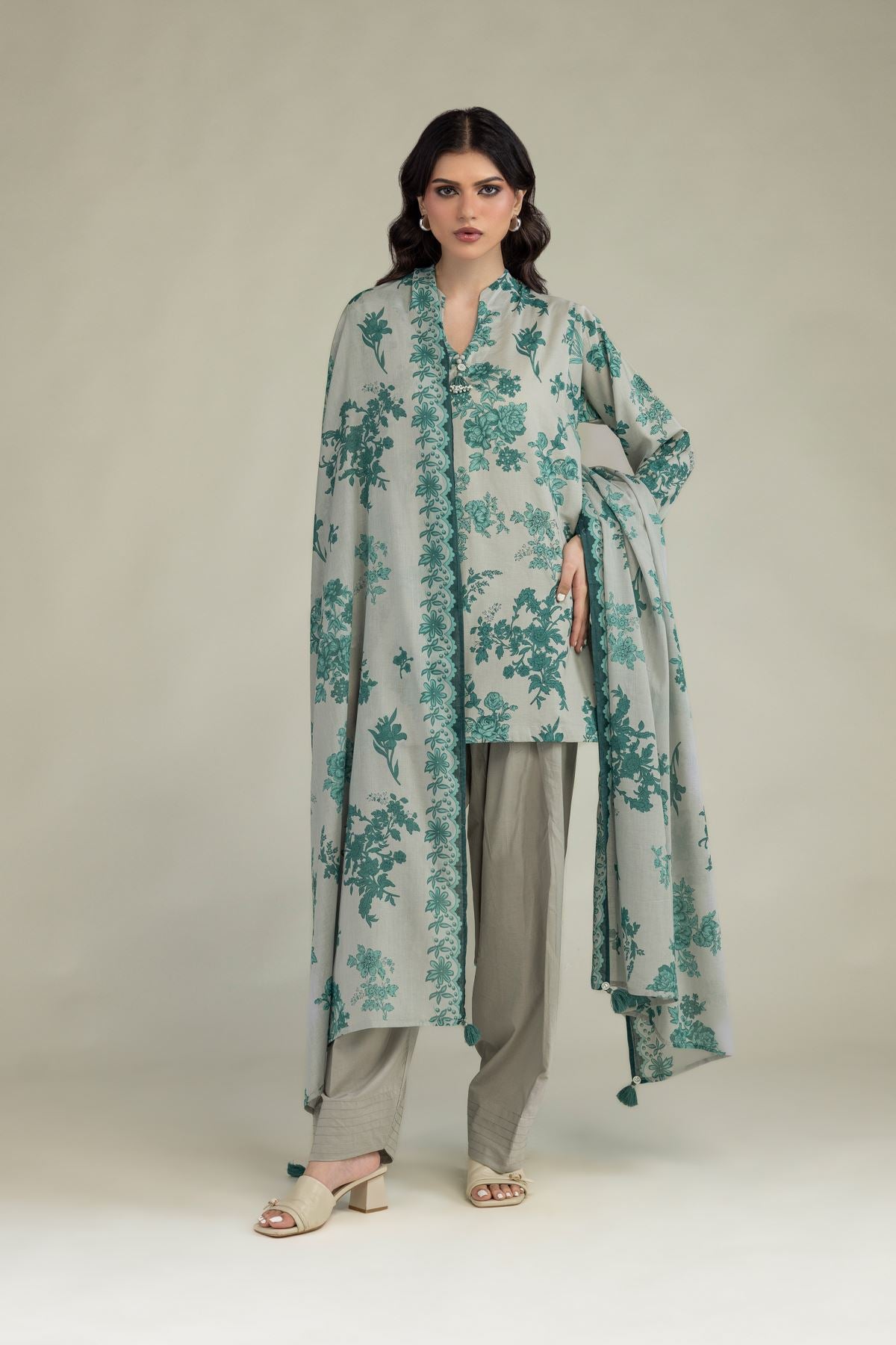 Floral Lawn Dupatta