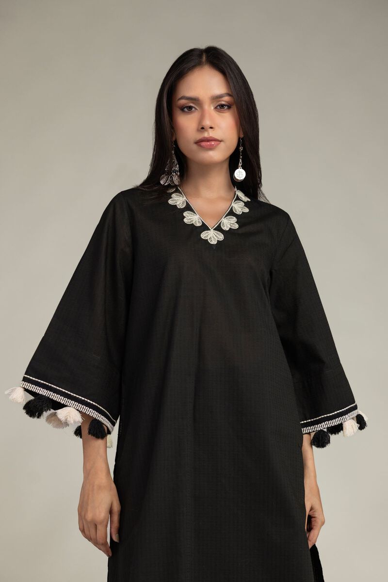 Black Cotton Kurta
