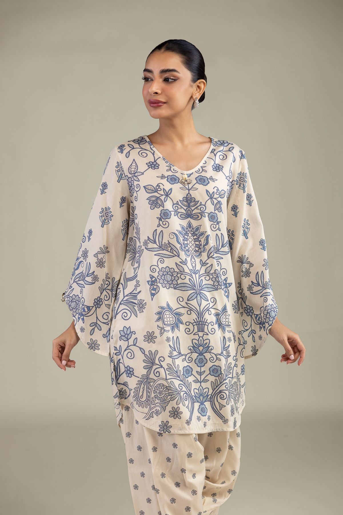 Short Floral Kurta