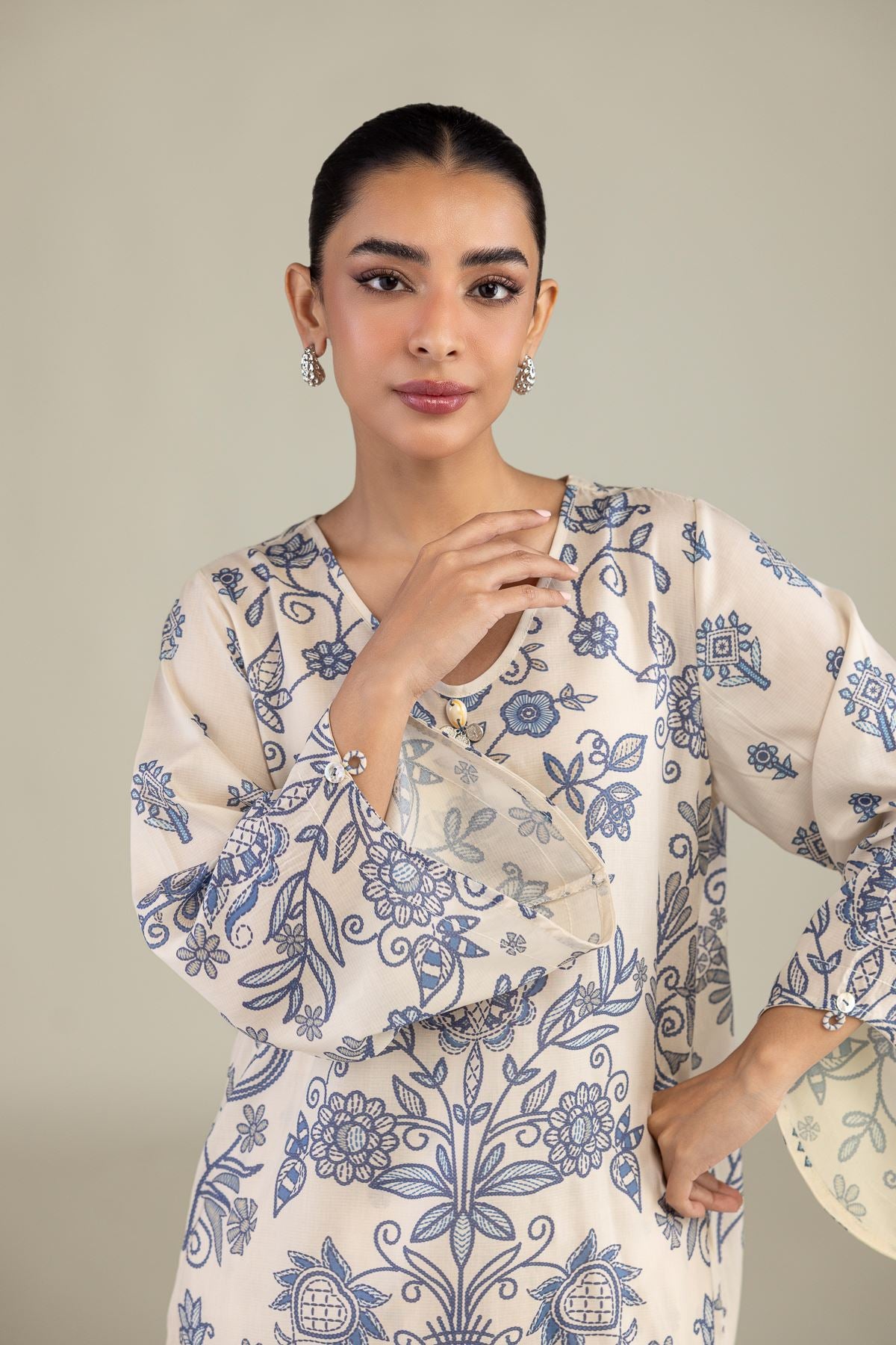 Short Floral Kurta