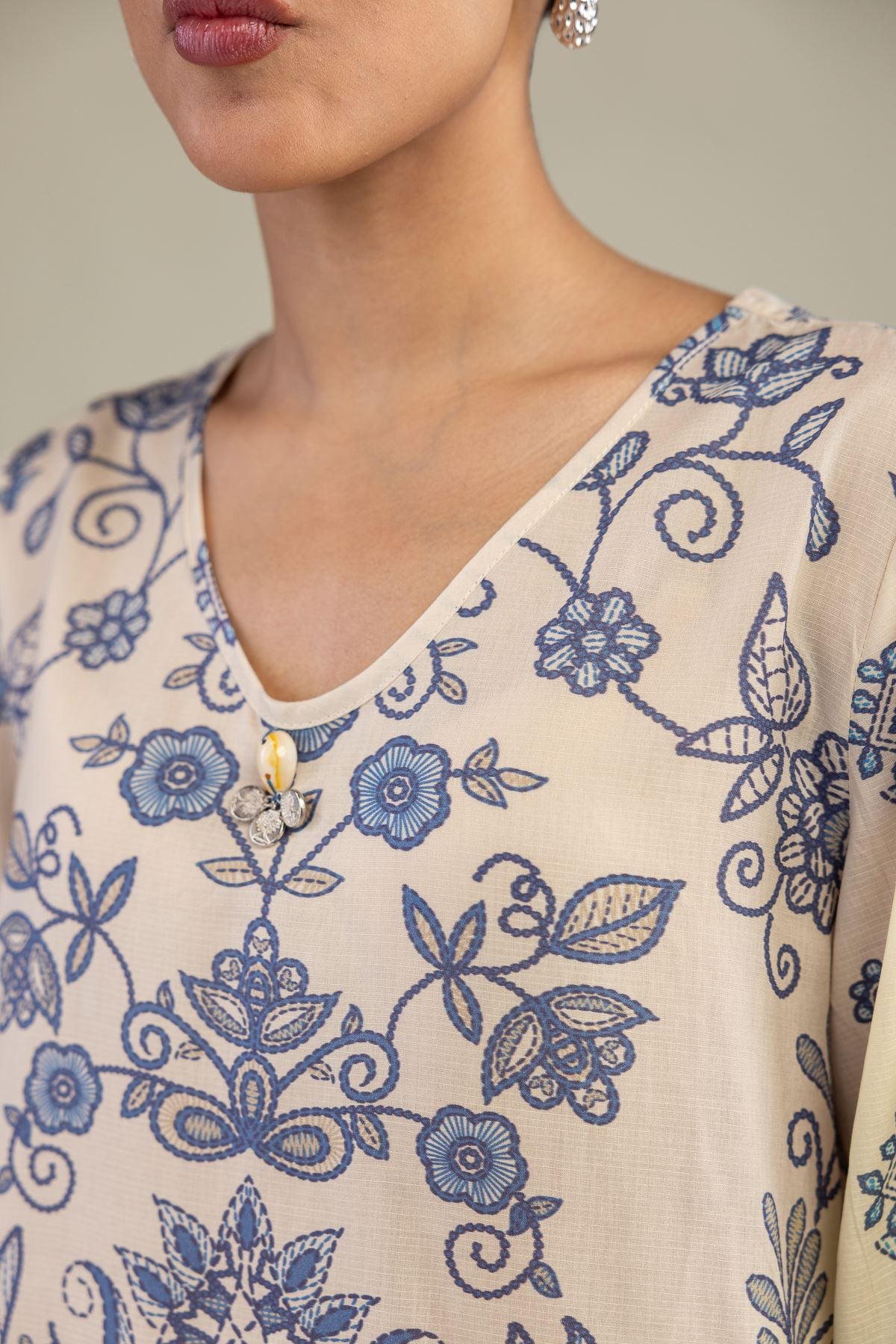 Short Floral Kurta
