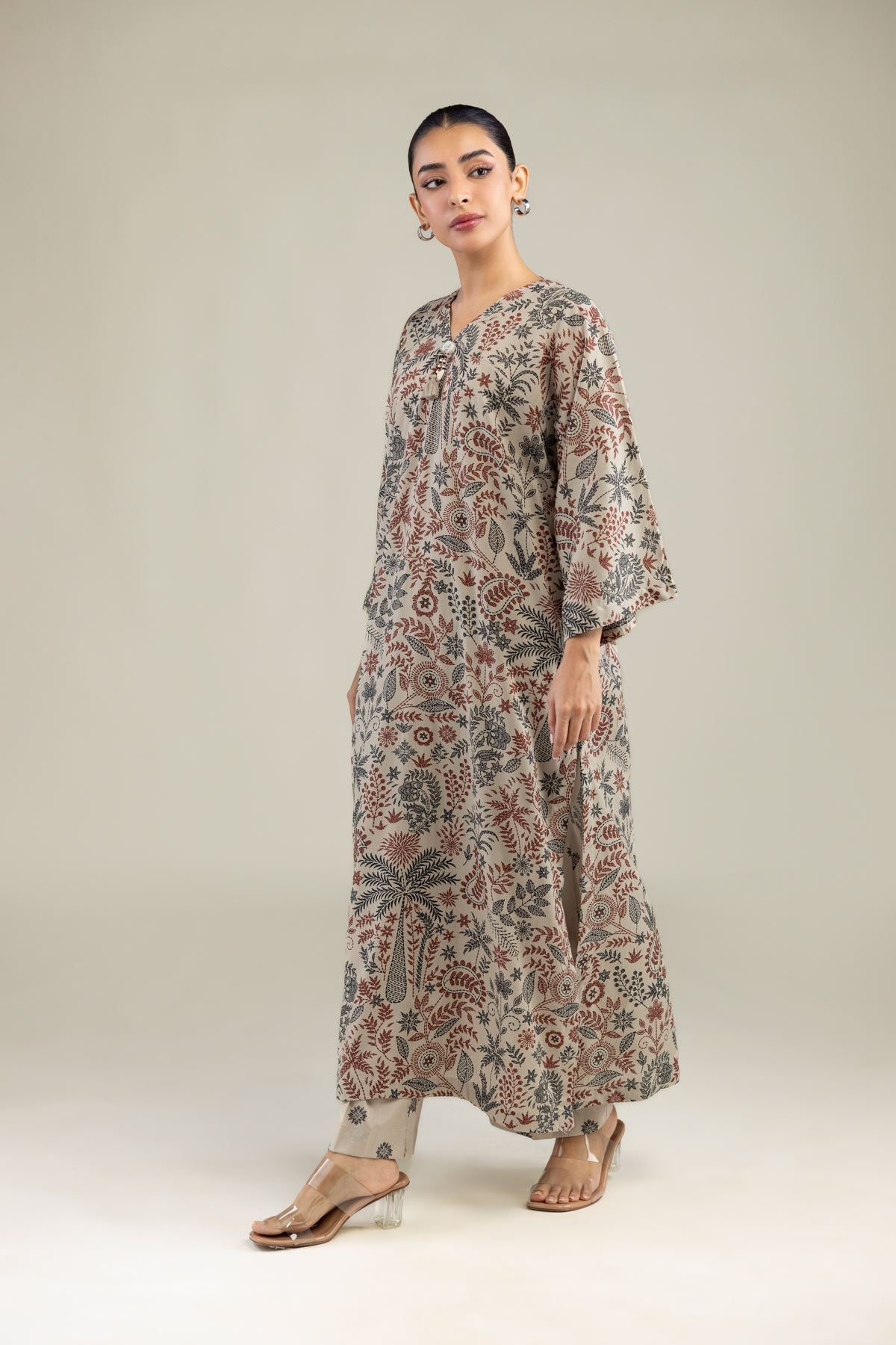 Long Floral Kurta