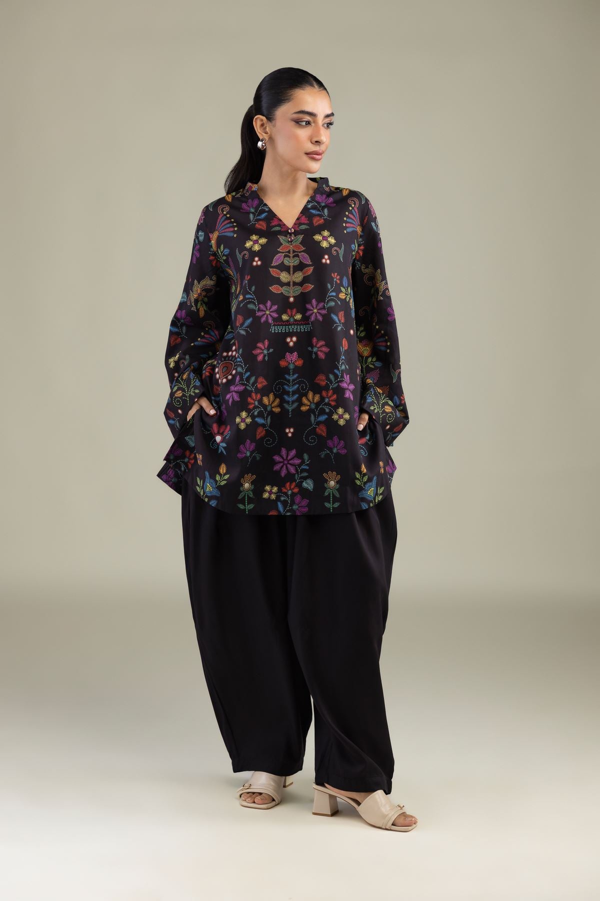 Solid Black Shalwar