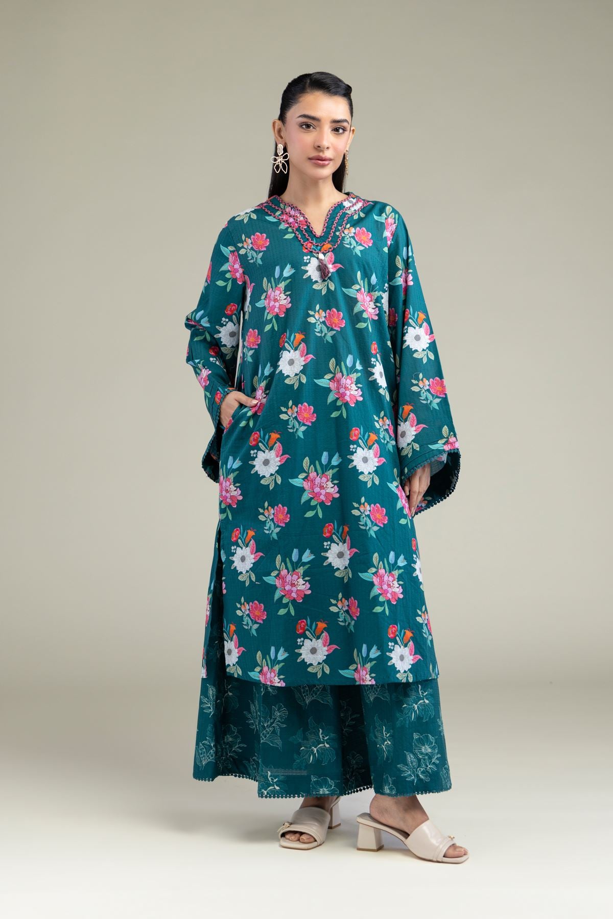 Floral Teal Pants