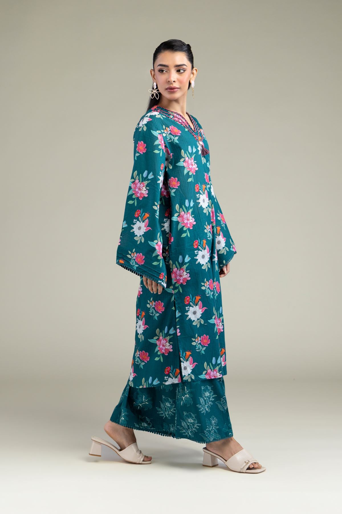 Floral Teal Pants