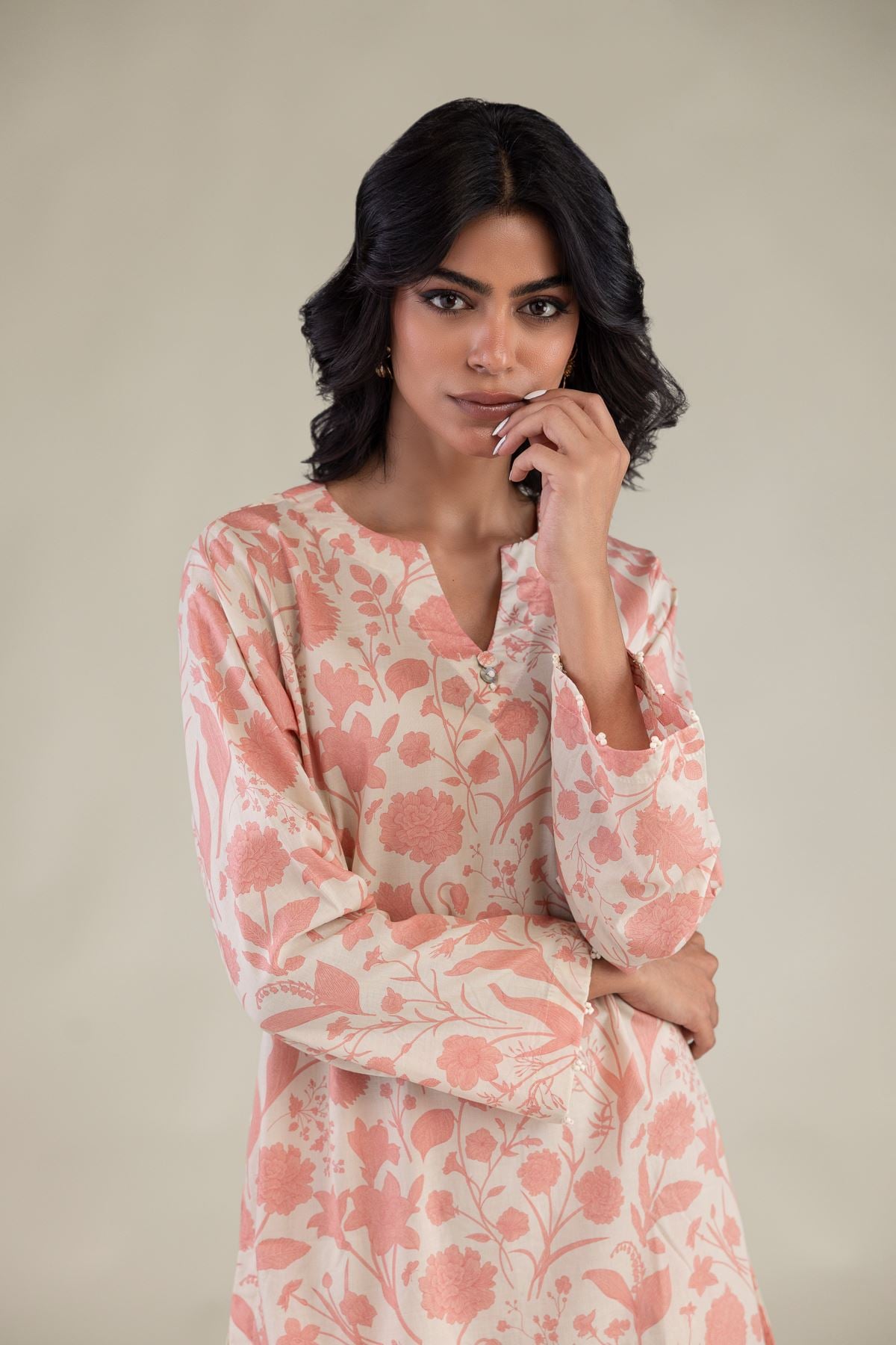 Floral Peach Shalwar