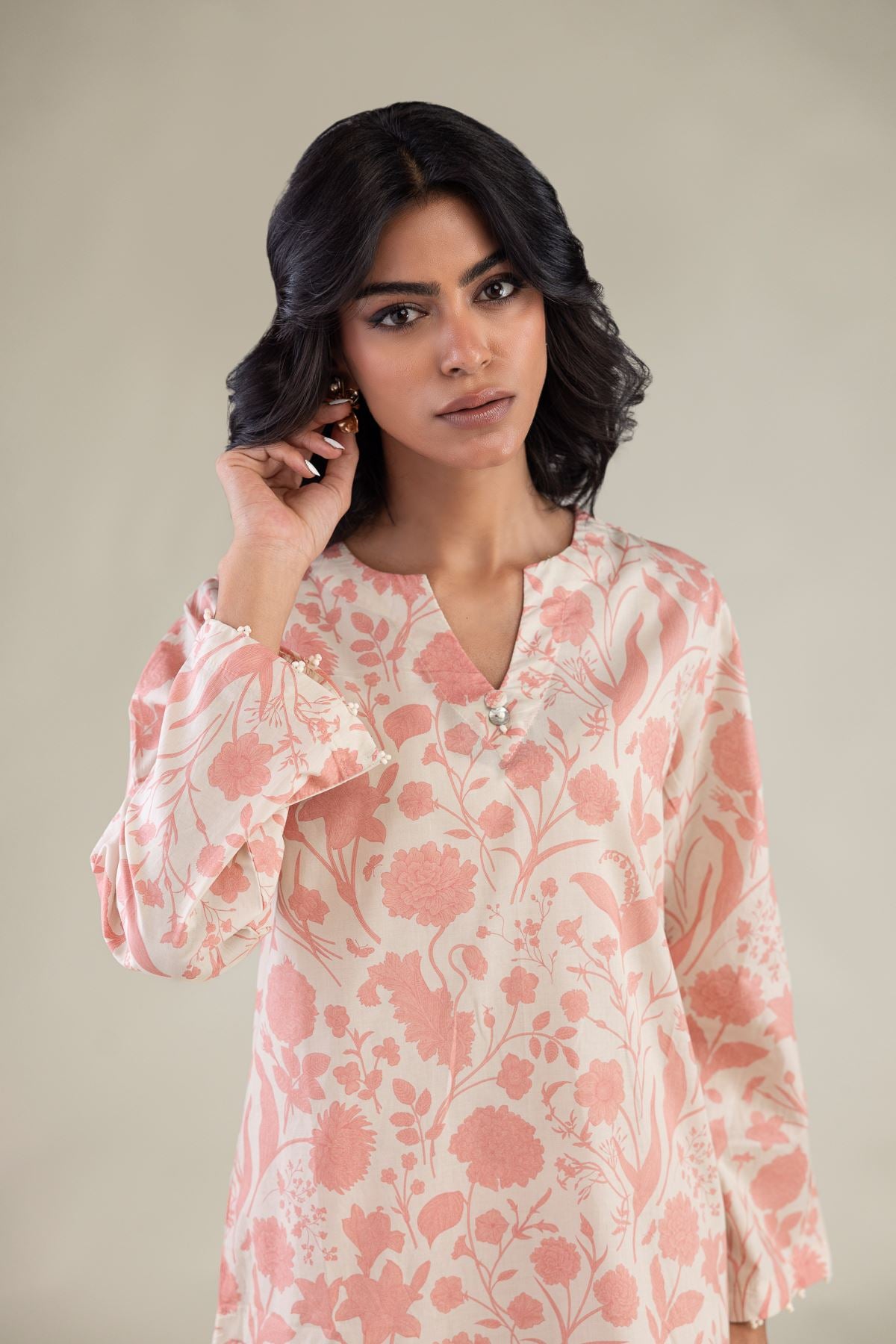 Floral Cambric Kurta