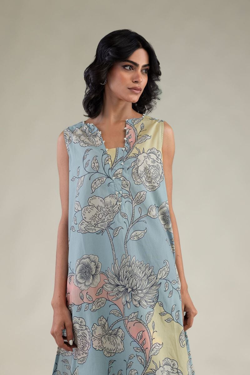 Floral Sleeveless Kurta