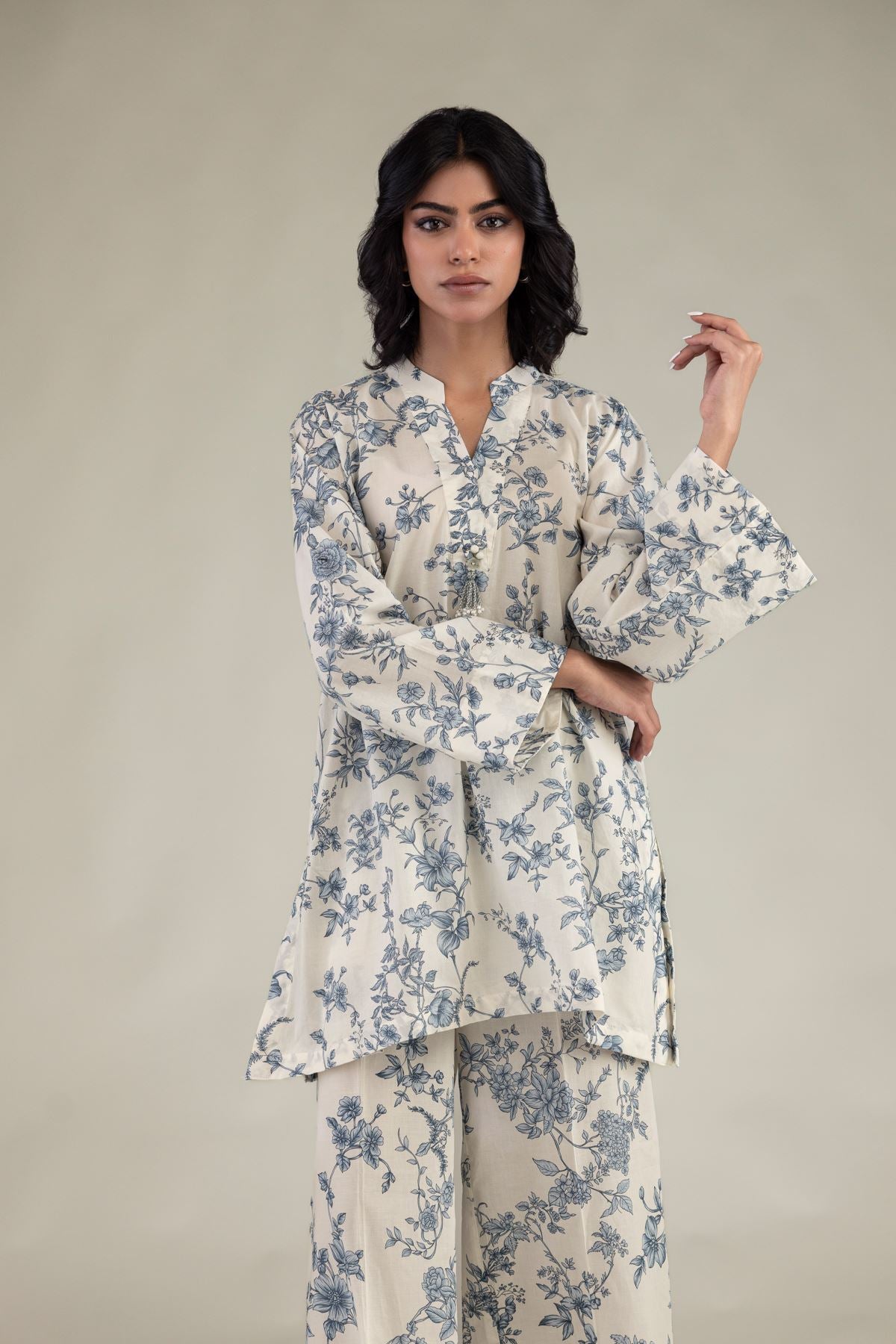 Short Floral Kurta