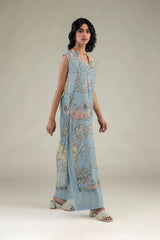 Floral Sleeveless Kurta