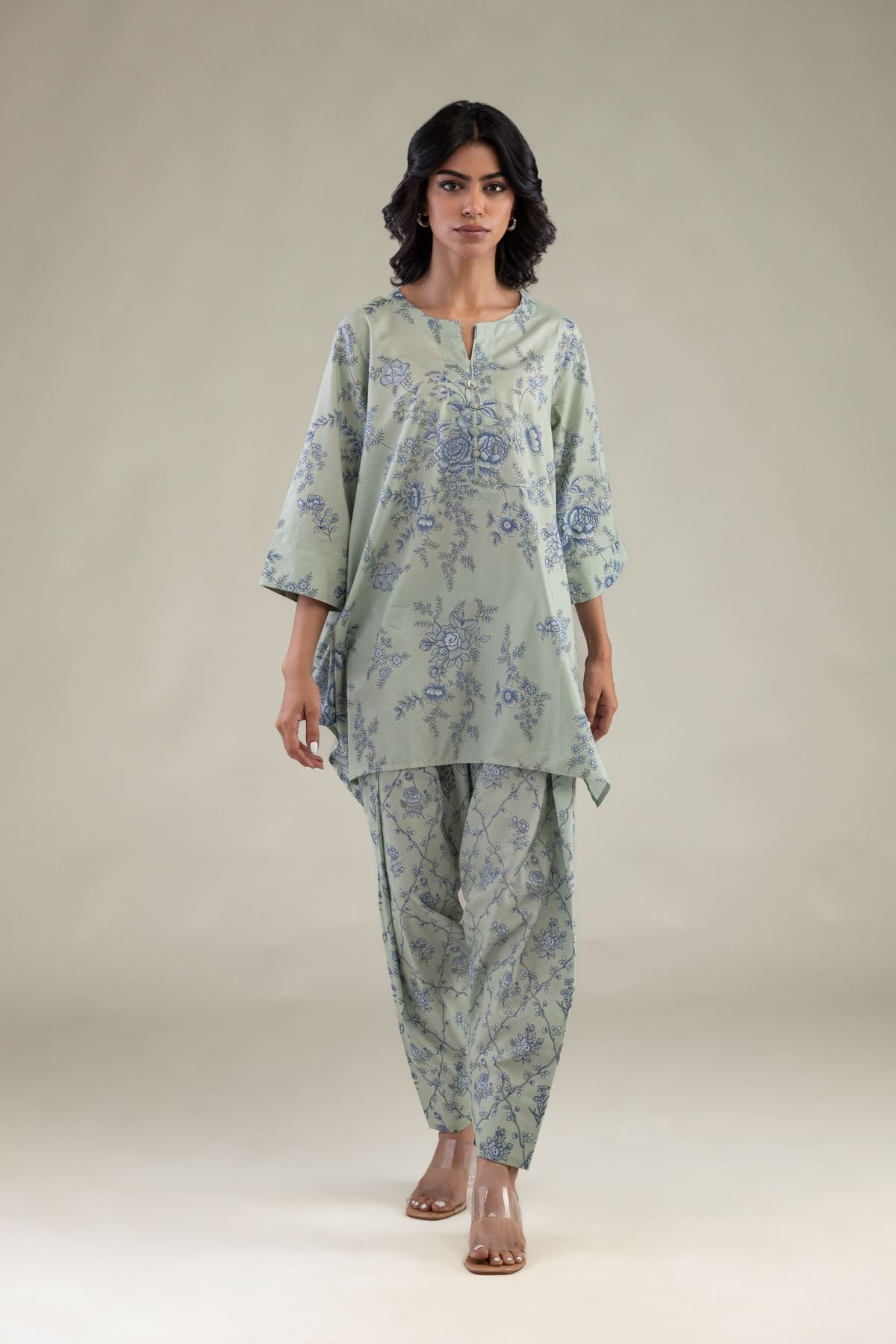Floral Mint Shalwar