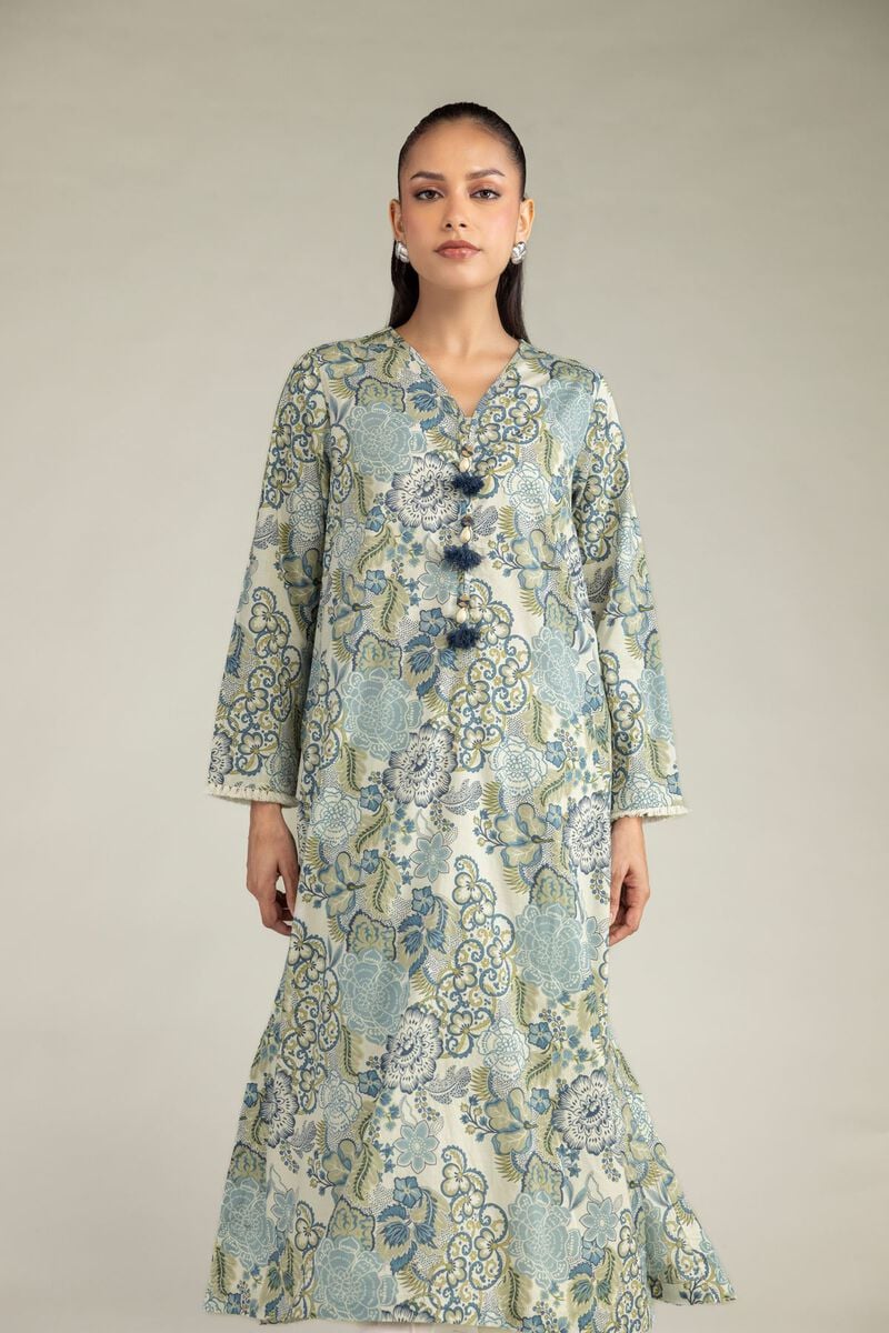 Floral V-Neck Kurta