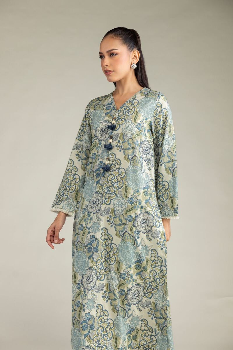 Floral V-Neck Kurta