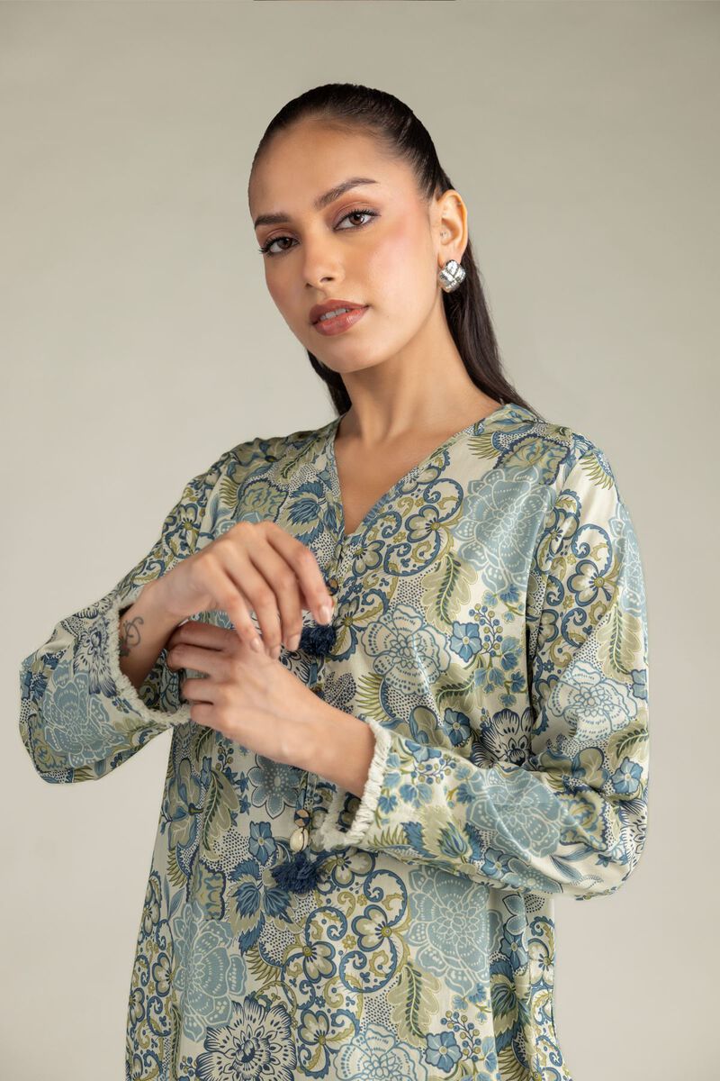 Floral V-Neck Kurta
