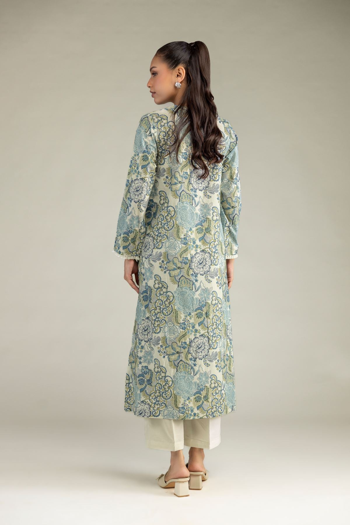 Floral V-Neck Kurta
