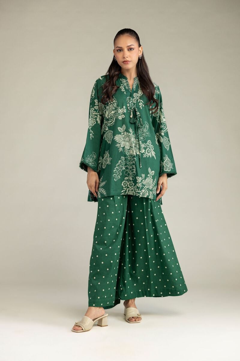Green Printed Pants