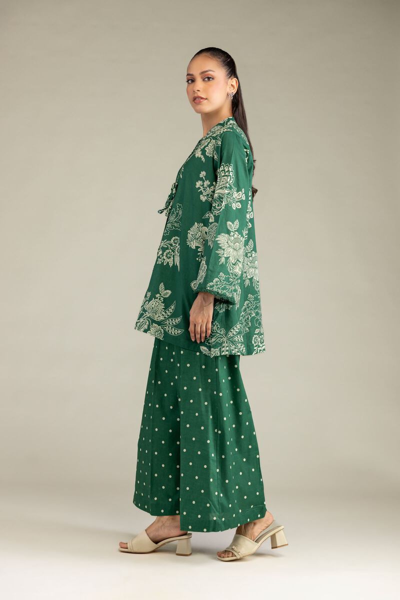 Green Printed Pants