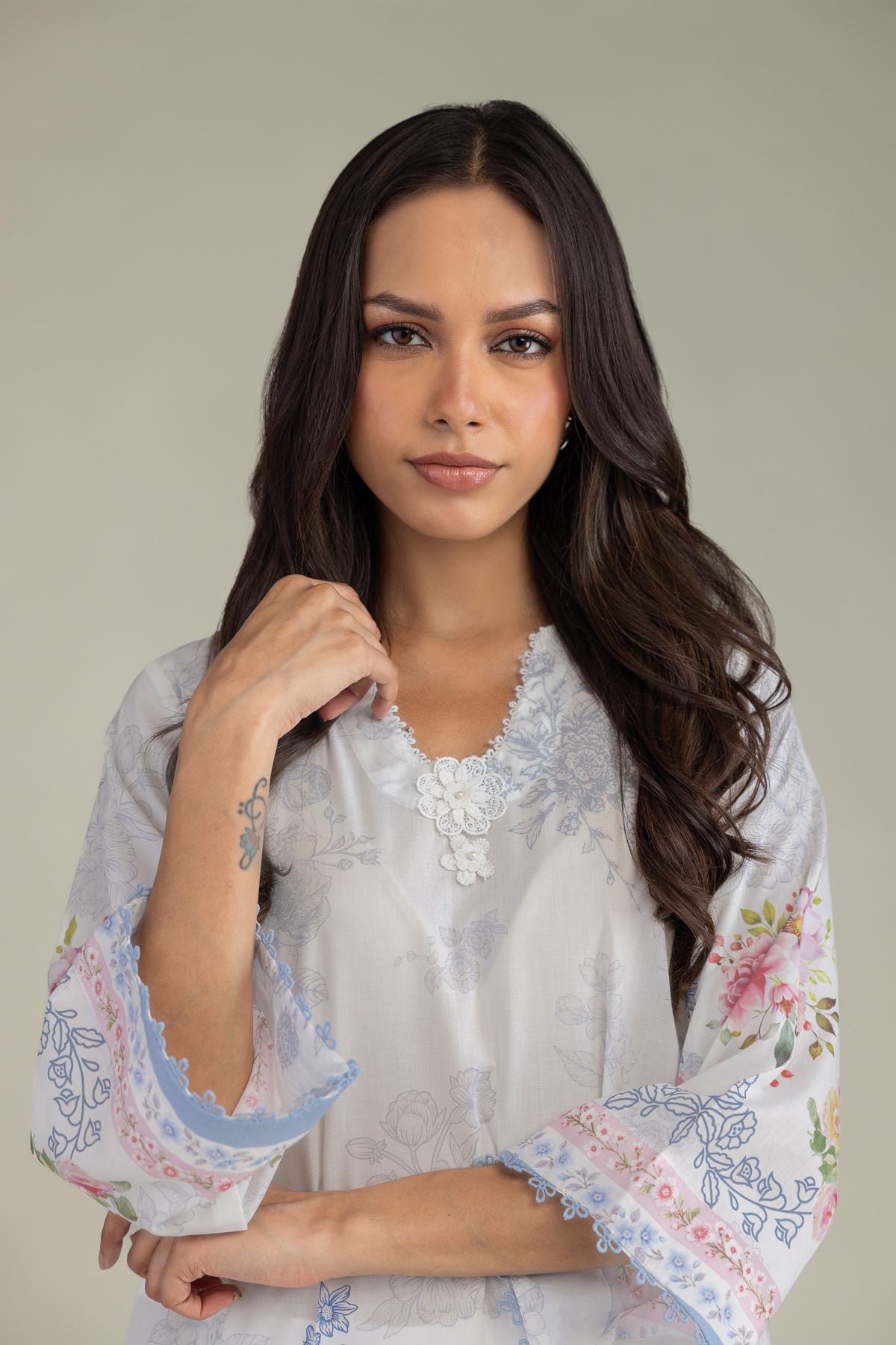 Floral Cambric Kurta