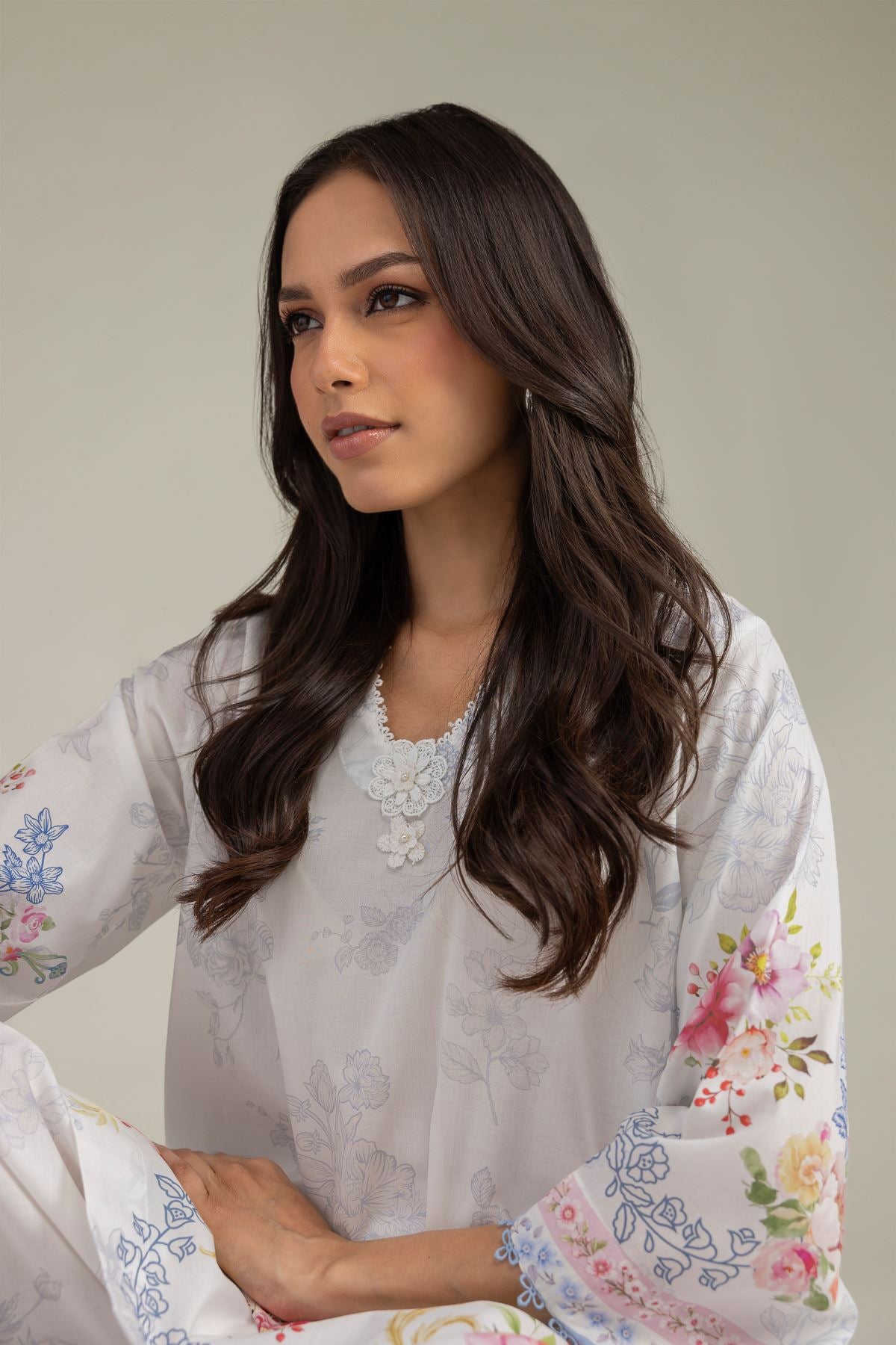 Floral Cambric Kurta