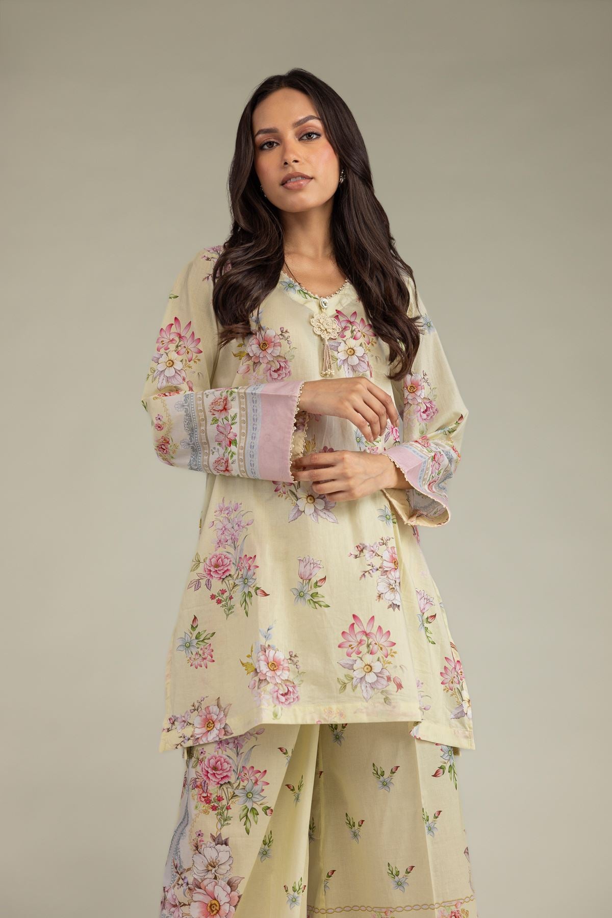 Short Floral Kurta