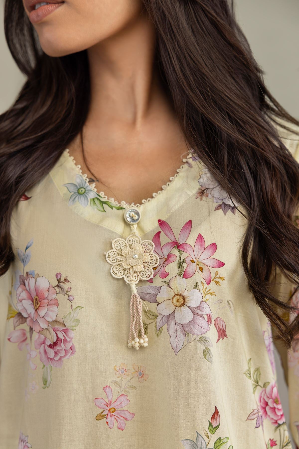 Short Floral Kurta