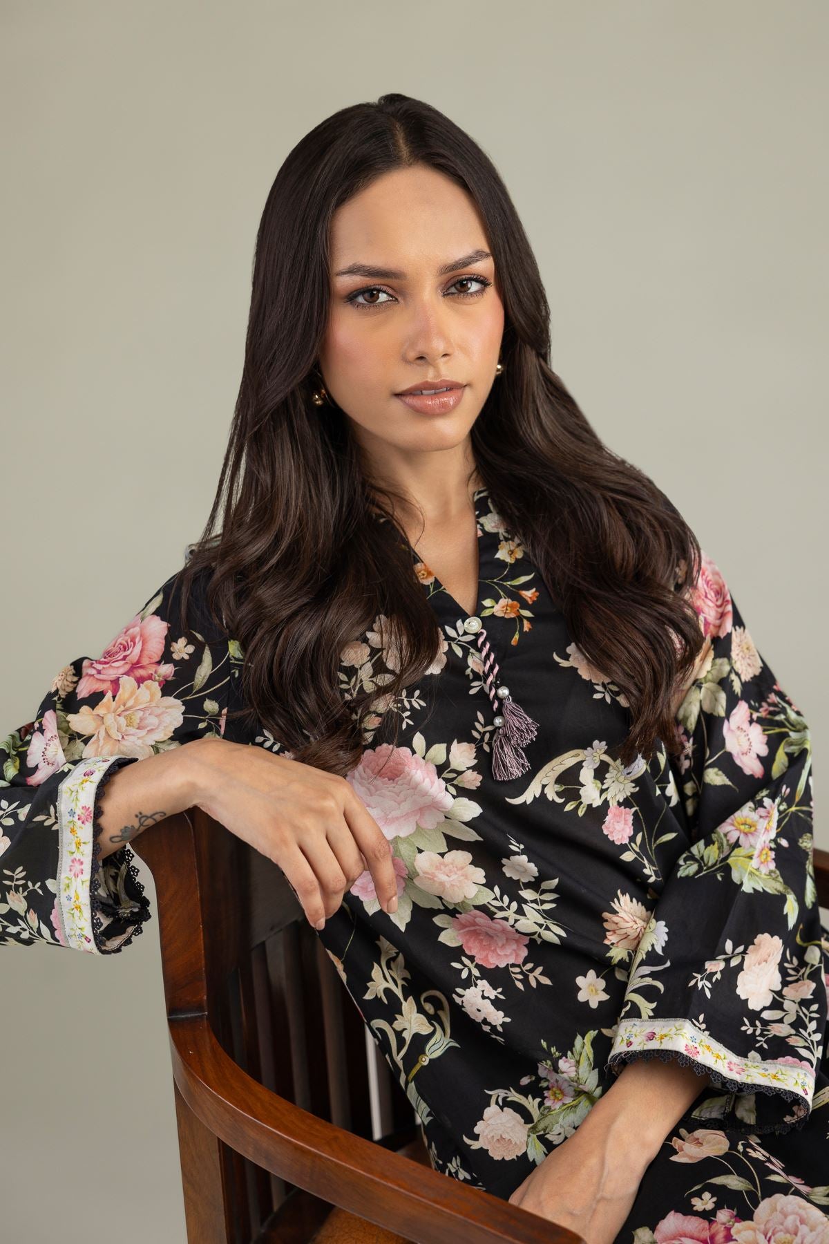 Black Cambric Kurta