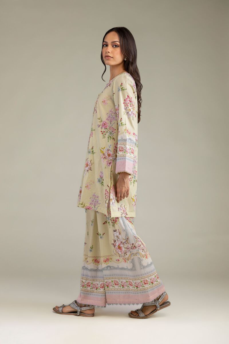 Beige Floral Pants
