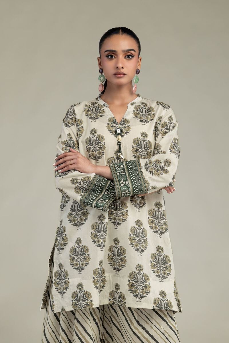 Floral V-Neck Kurta