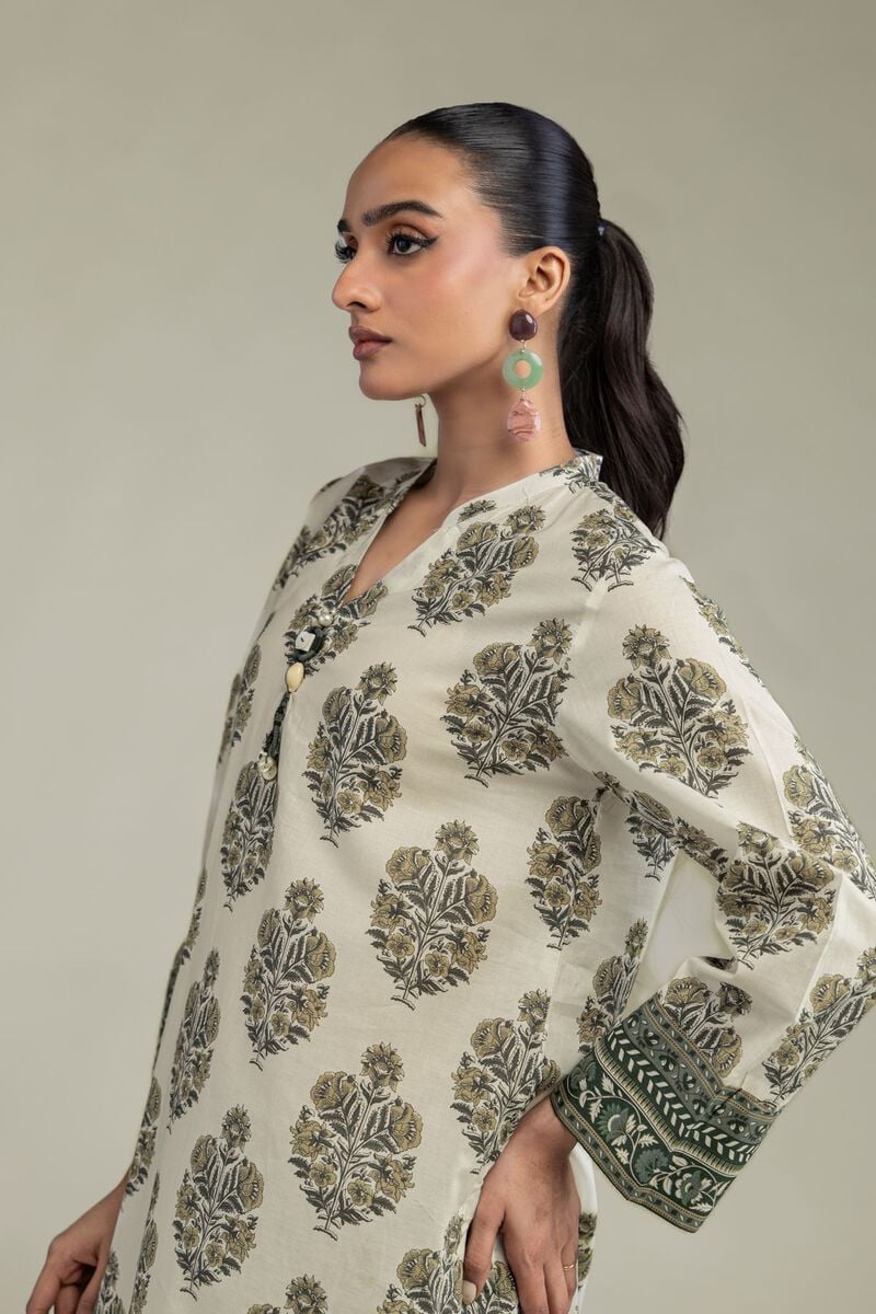 Floral V-Neck Kurta
