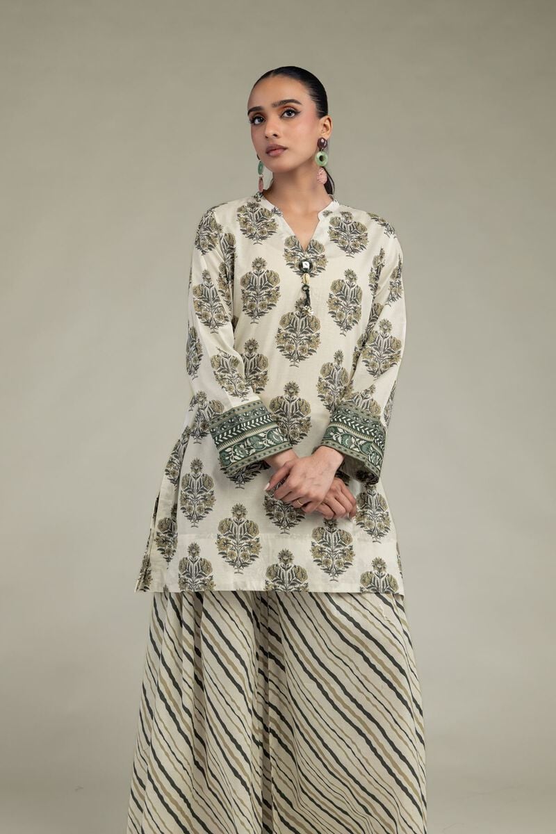 Floral V-Neck Kurta