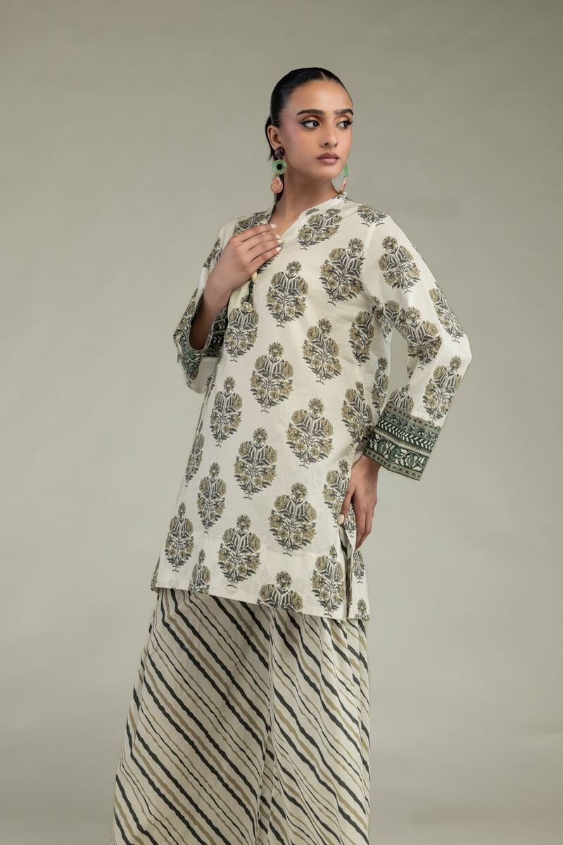 Floral V-Neck Kurta