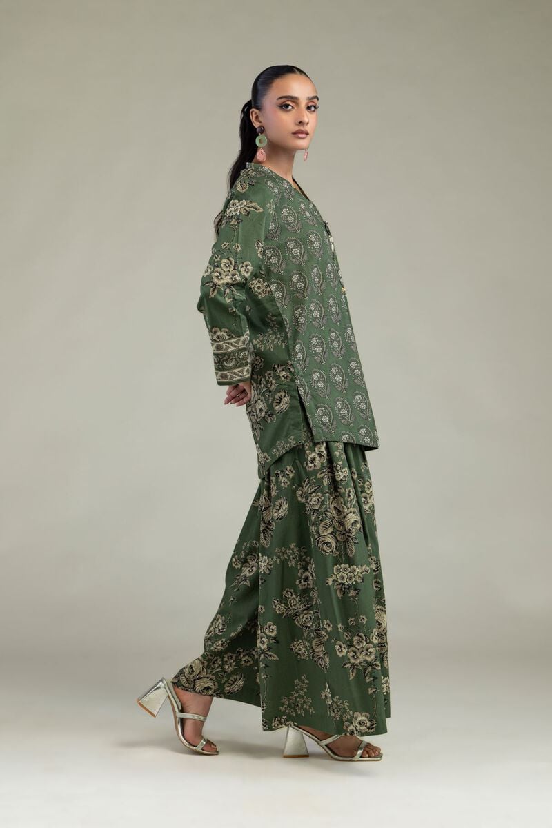 Green Floral Pants