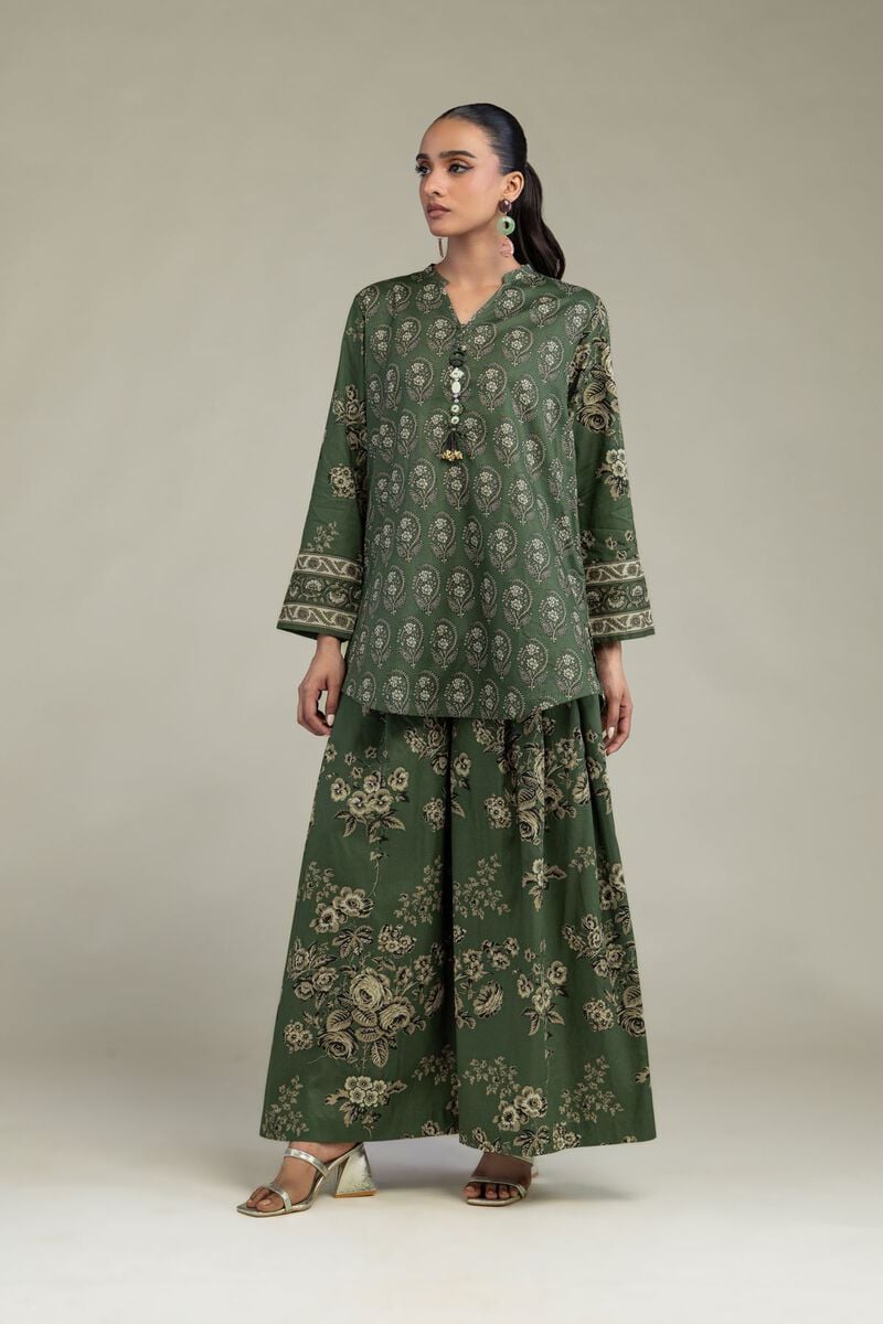 Green Floral Pants