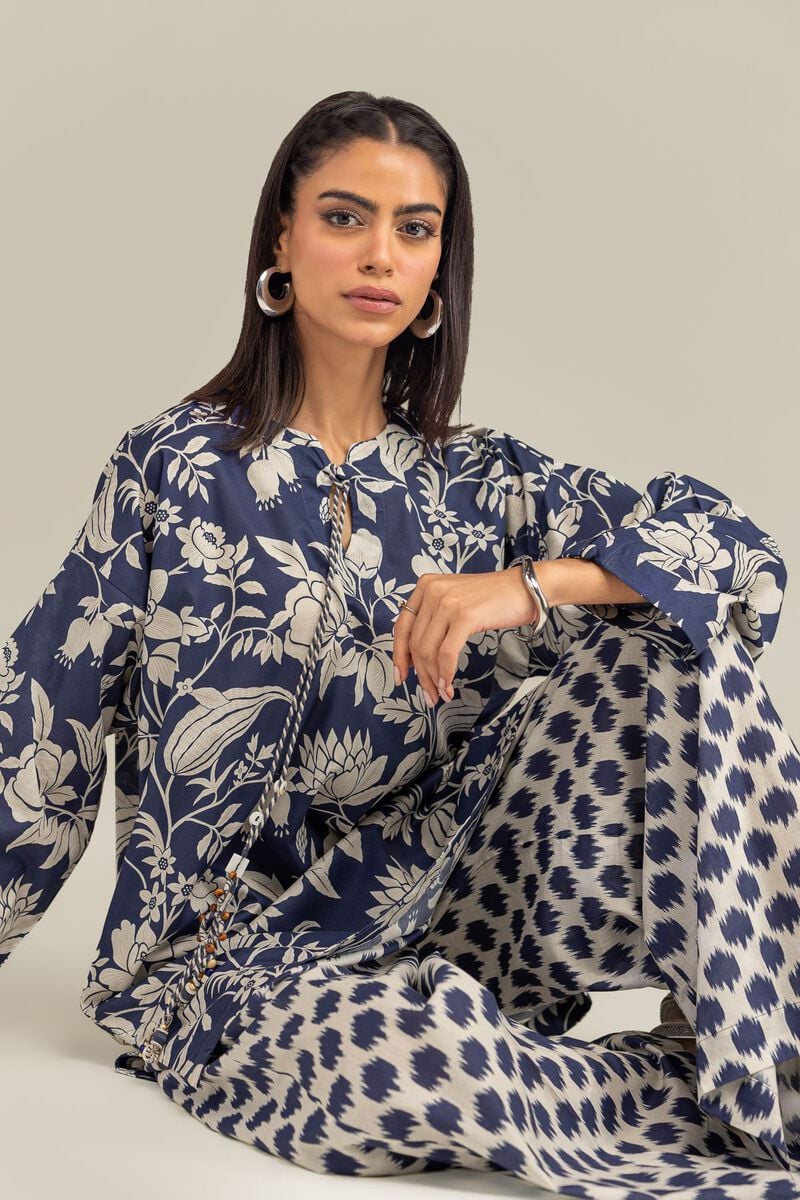Floral Navy Kurta 1-26-302-A-A1-VG