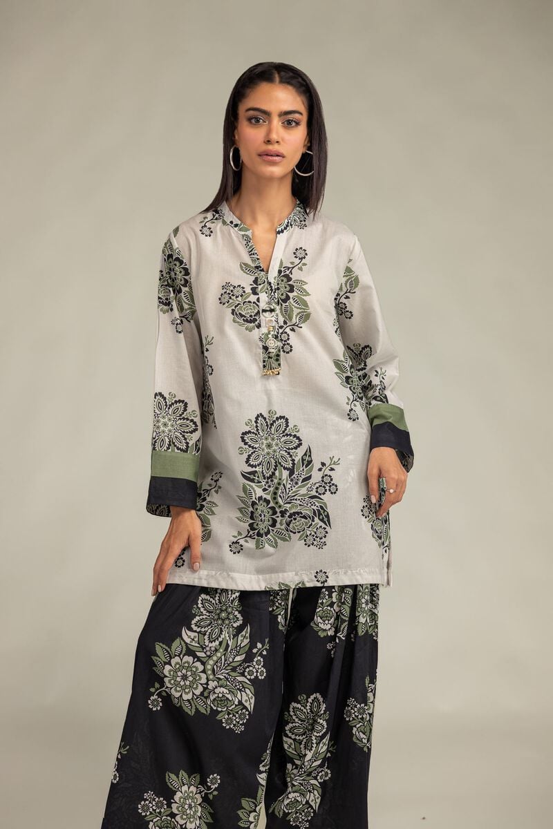 Floral Cambric Kurta 1-26-302-A-E1-VG