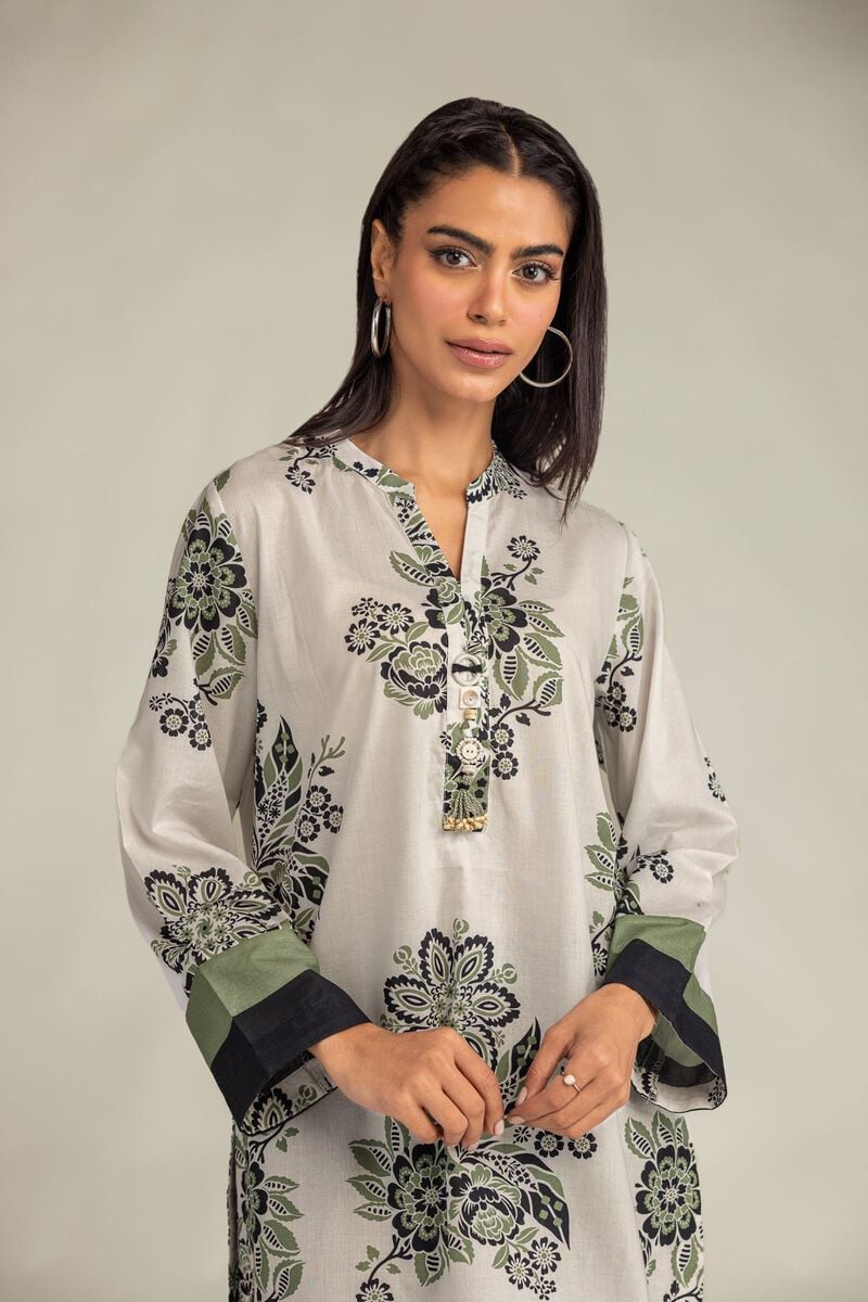 Floral Cambric Kurta 1-26-302-A-E1-VG