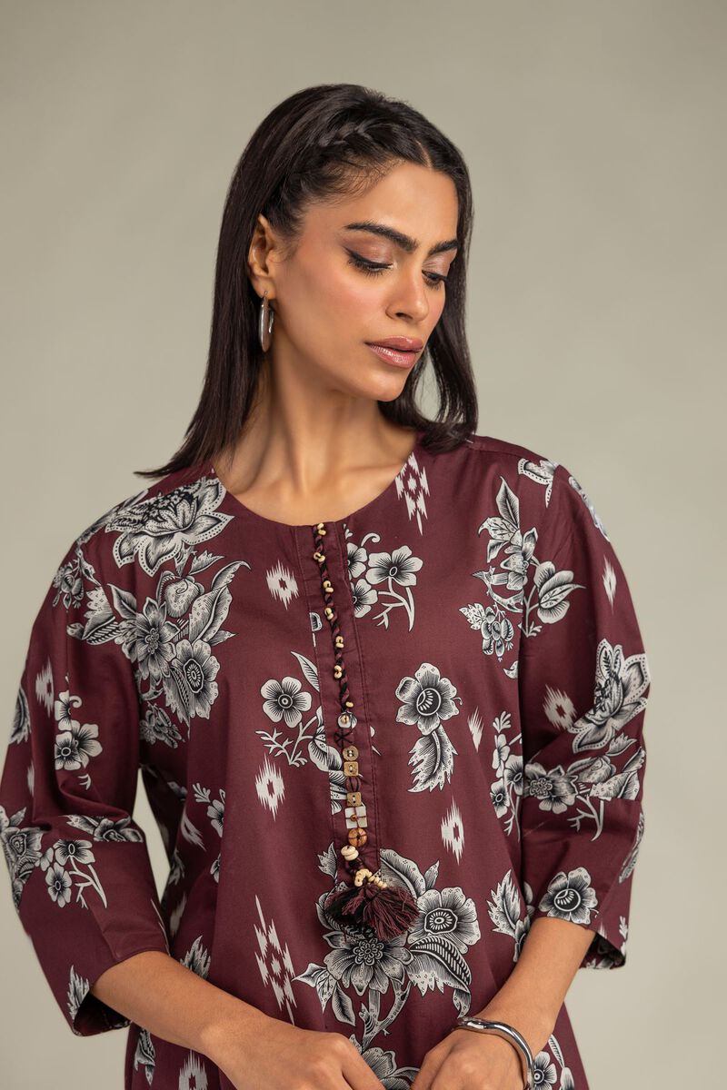 Maroon Floral Kurta 1-26-302-A-H1-VG