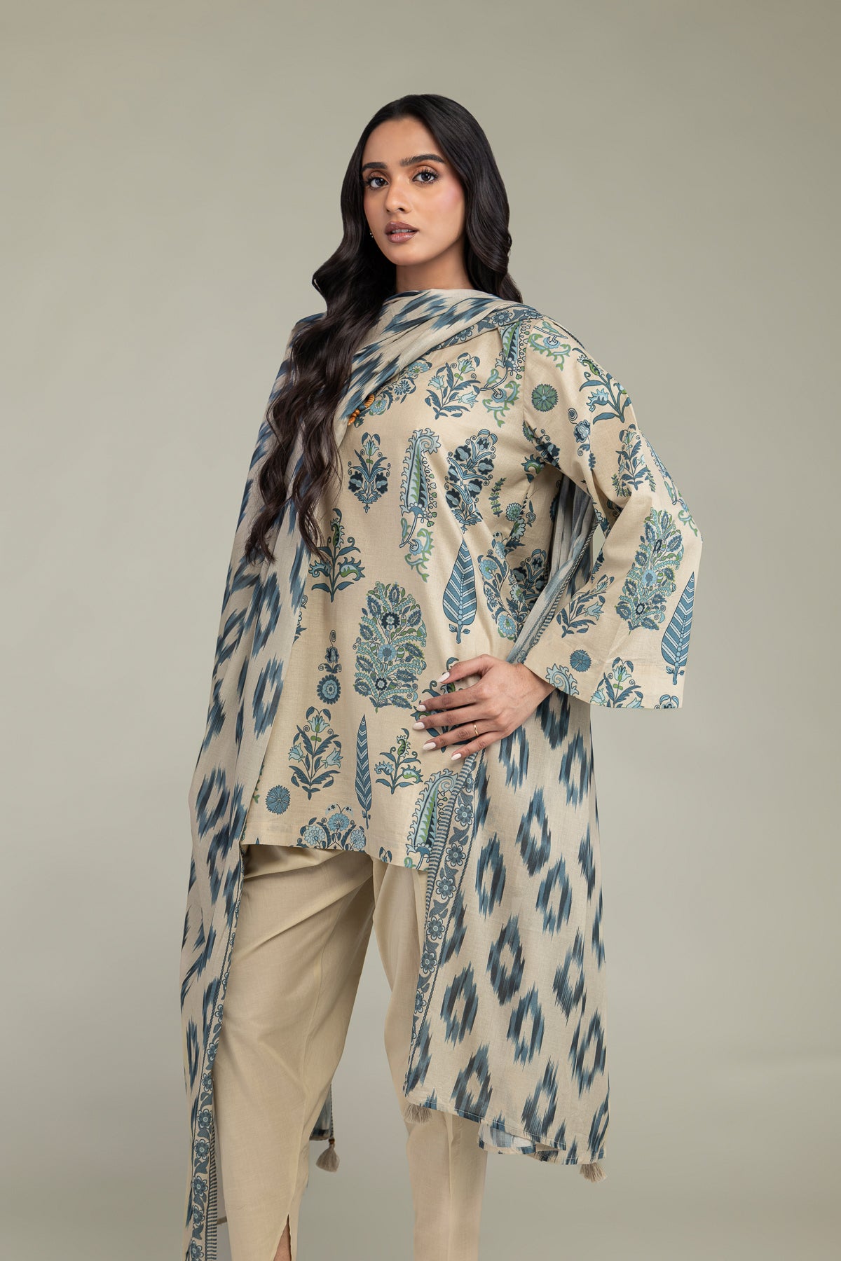 Floral Cambric Kurta