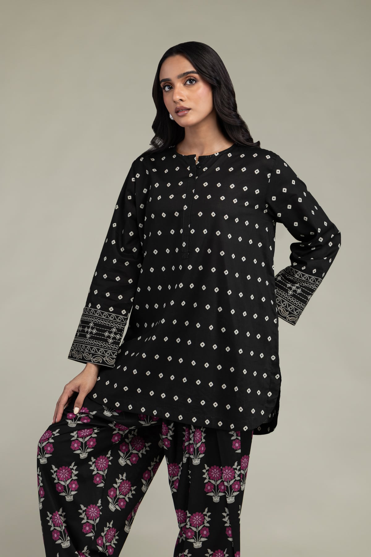 Short Black Kurta