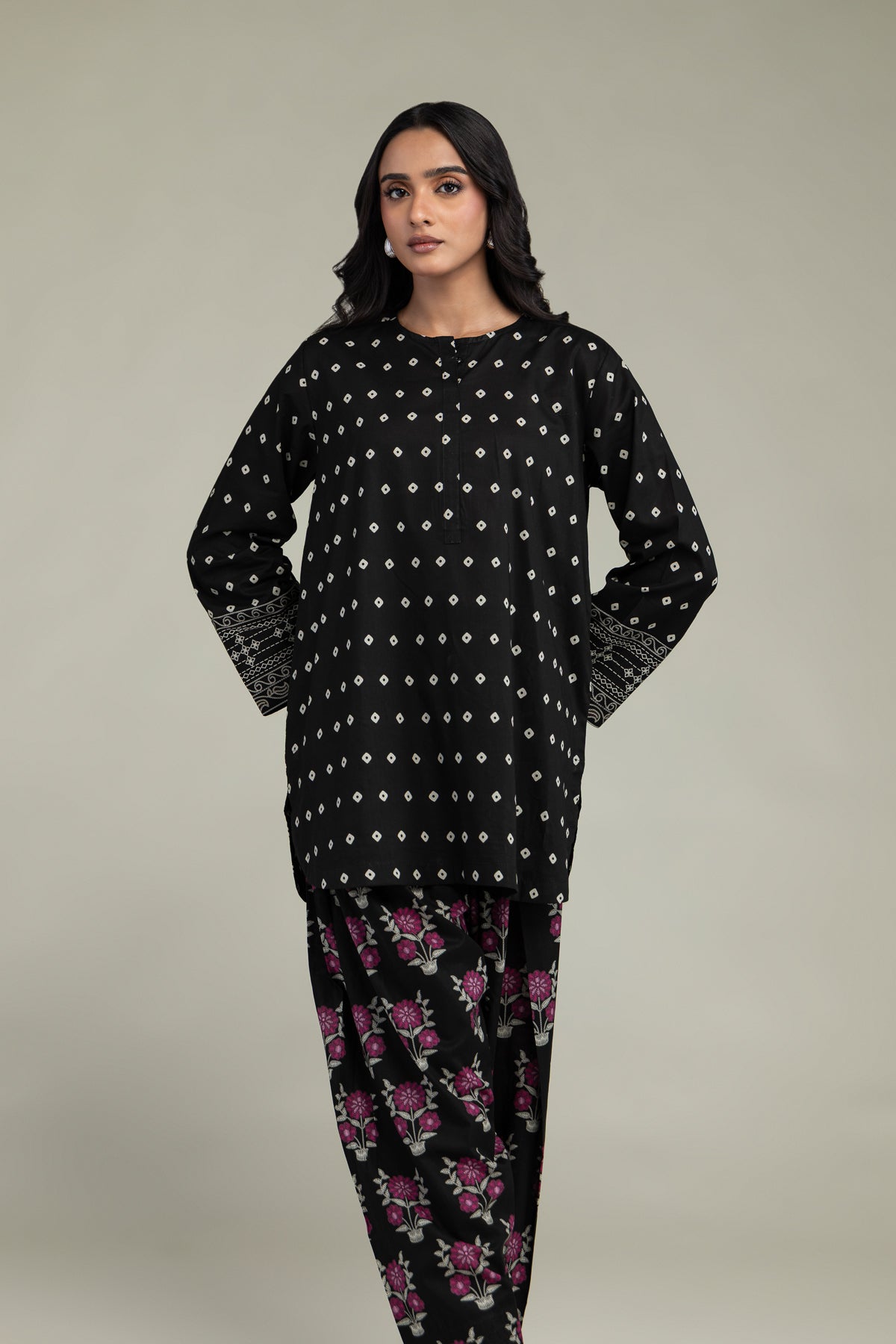 Short Black Kurta
