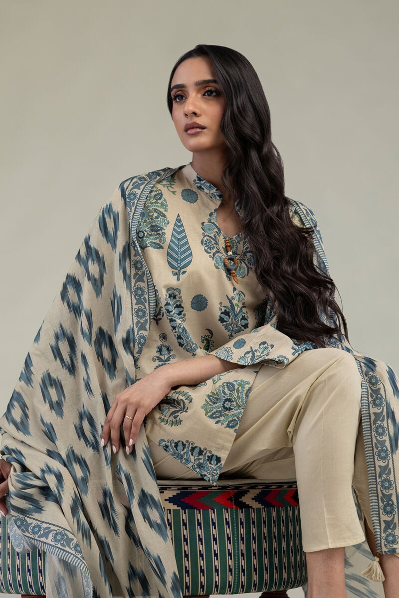 Beige Lawn Dupatta
